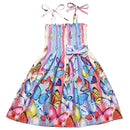 Vestido infantil estampa de Borboletas modelo ciganinha