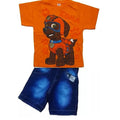 Conjunto Camiseta Patrulha Canina E Bermuda Jeans Infantil
