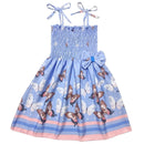 Vestido infantil estampa de Borboletas modelo ciganinha