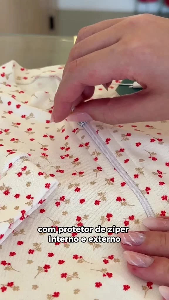 3 Macacões Vira Pé com Zíper Menina 100% Algodão