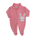 KiT 2 Macacões Bebê Bordado Menina Coelha e Gata 100% Algodão