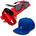 Kit Boné Infantil Óculos e Relógio de Led Digital Personagem Sonic Criança 04 a 12 Anos Barato