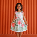 Vestido Infantil Floral  Rodado floral e cores lisas casual festa lançamento dia a dia 04 a 10 anos