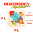 Kit 12 Quebra Cabeça Infantil de Madeira Tridimensional 3D Pedagógico ou 6 Unidades