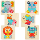 Kit 12 Quebra Cabeça Infantil de Madeira Tridimensional 3D Pedagógico ou 6 Unidades