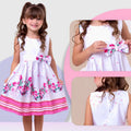 Vestido Infantil Floral  Rodado floral e cores lisas casual festa lançamento dia a dia 04 a 10 anos