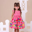 Vestido Infantil Floral  Rodado floral e cores lisas casual festa lançamento dia a dia 04 a 10 anos