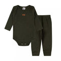 Conjunto Canelado Algodão  Body Bebê Manga Longa e  Calça Unissex