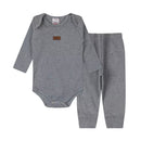 Conjunto Canelado Algodão  Body Bebê Manga Longa e  Calça Unissex