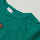 Conjunto Canelado Algodão  Body Bebê Manga Longa e  Calça Unissex