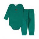 Conjunto Canelado Algodão  Body Bebê Manga Longa e  Calça Unissex