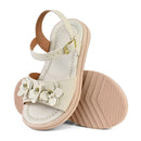 Sandália Infantil Menina Feminina Flor Strass Brilho Espelhado