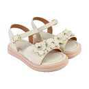 Sandália Infantil Menina Feminina Flor Strass Brilho Espelhado