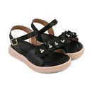 Sandália Infantil Menina Feminina Flor Strass Brilho Espelhado