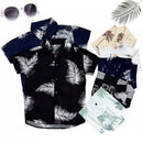 Camisa Social Masculino Infantil Estampada Floral Com Manga Curta