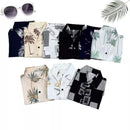 Camisa Social Masculino Infantil Estampada Floral Com Manga Curta