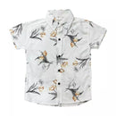 Camisa Social Masculino Infantil Estampada Floral Com Manga Curta