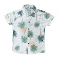 Camisa Social Masculino Infantil Estampada Floral Com Manga Curta