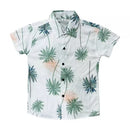 Camisa Social Masculino Infantil Estampada Floral Com Manga Curta