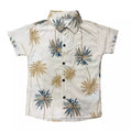 Camisa Social Masculino Infantil Estampada Floral Com Manga Curta