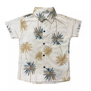 Camisa Social Masculino Infantil Estampada Floral Com Manga Curta