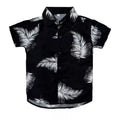 Camisa Social Masculino Infantil Estampada Floral Com Manga Curta