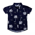 Camisa Social Masculino Infantil Estampada Floral Com Manga Curta