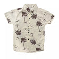 Camisa Social Masculino Infantil Estampada Floral Com Manga Curta
