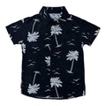 Camisa Social Masculino Infantil Estampada Floral Com Manga Curta