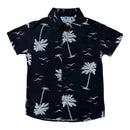 Camisa Social Masculino Infantil Estampada Floral Com Manga Curta