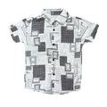 Camisa Social Masculino Infantil Estampada Floral Com Manga Curta