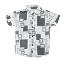 Camisa Social Masculino Infantil Estampada Floral Com Manga Curta