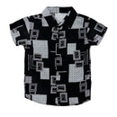 Camisa Social Masculino Infantil Estampada Floral Com Manga Curta