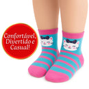 Kit 12 ou 6 Pares Meia Infantil Cano Longo Feminina Sortida