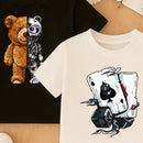 Kit 2 Camisetas Infantil Robo Baralho Camisa Estampada Colorida Meninos 100% Algodão Manga Curta