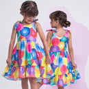Vestido Infantil Floral  Rodado floral e cores lisas casual festa lançamento dia a dia 04 a 10 anos