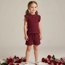 Conjunto Feminino Infantil com Regata e Short com Pérolas  em Tecido Canelado