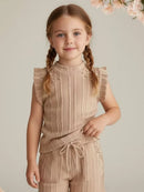 Conjunto Feminino Infantil com Regata e Short com Pérolas  em Tecido Canelado