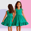 Vestido Infantil Floral  Rodado floral e cores lisas casual festa lançamento dia a dia 04 a 10 anos