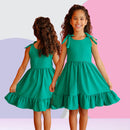 Vestido Infantil Floral  Rodado floral e cores lisas casual festa lançamento dia a dia 04 a 10 anos