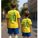 Conjunto Juvenil Infantil Unissex Camiseta e Shorts Brasil Personalizado