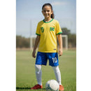 Conjunto Juvenil Infantil Unissex Camiseta e Shorts Brasil Personalizado