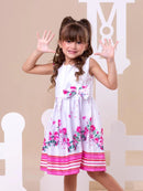 Vestido Infantil Floral  Rodado floral e cores lisas casual festa lançamento dia a dia 04 a 10 anos