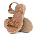 Sandália Infantil Menina Feminina Flor Strass Brilho Espelhado