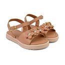 Sandália Infantil Menina Feminina Flor Strass Brilho Espelhado