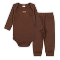 Conjunto Canelado Algodão  Body Bebê Manga Longa e  Calça Unissex