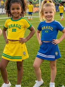 Conjunto Brasil Infantil Menina Copa do Mundo