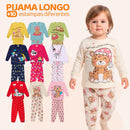 Kit 4 Peças Pijama Infantil Menina Manga Comprida Tamanho 1 ao 10