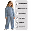 Conjunto Infantil Agasalho Moletom com Capuz e Calça Wide