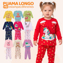 Kit 4 Peças Pijama Infantil Menina Manga Comprida Tamanho 1 ao 10